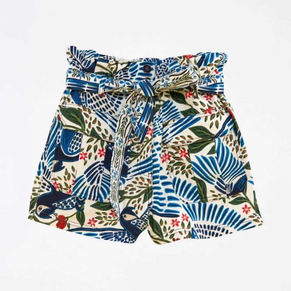 NWT - Farm Rio Off White Macaw Flight Shorts